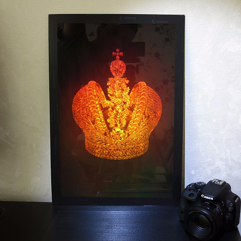 Императорская корона Российской империи — 3D голограмма стекло-11x16" (28x40cm) 