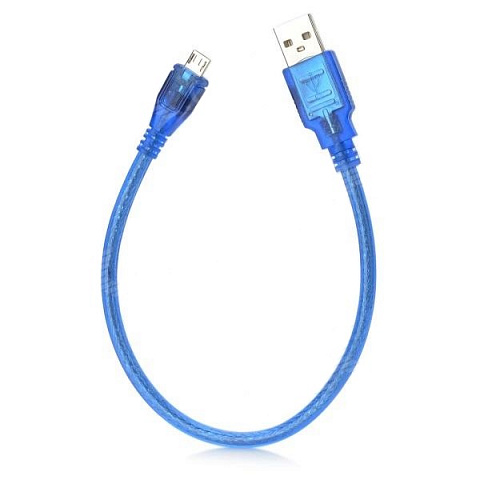 Переходник USB BS-421 прозрачный (штекер microUSB - штекер USB) 40см