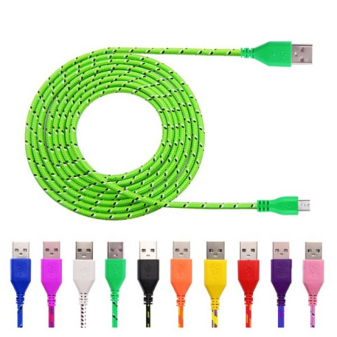 Кабель USB BS-427 плетёный (штекер microUSB - штекер USB) 1м
